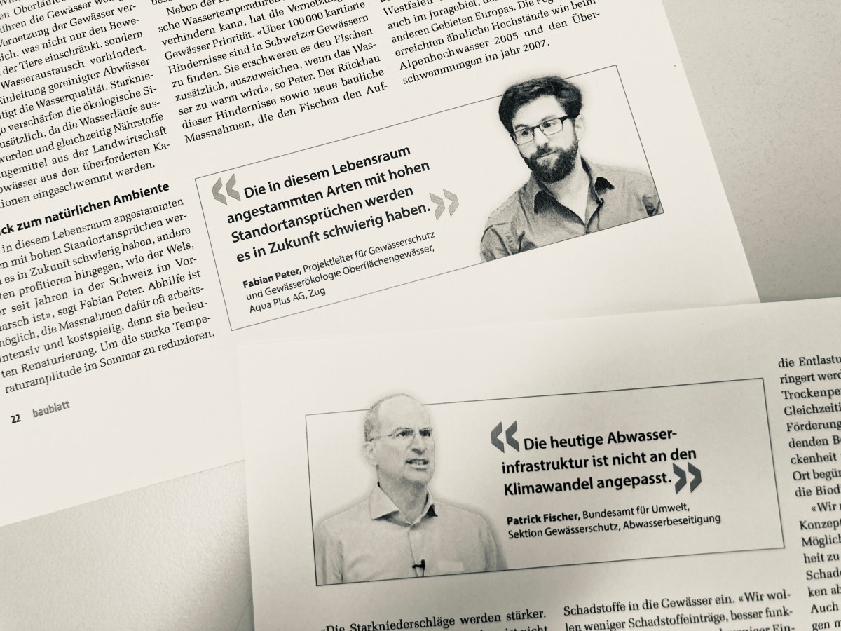 Besserer Gewässerschutz für Mensch, Flora und&nbsp;Fauna